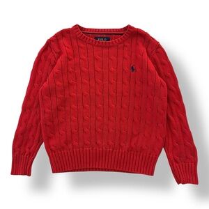 Polo by Ralph Lauren Red Cable Knit Sweater